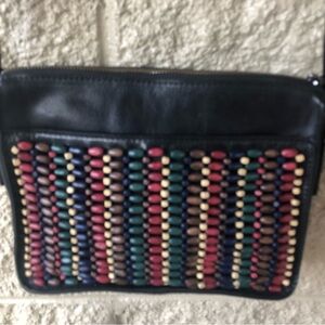 Wonderful Patricia Nash black leather shoulder bag